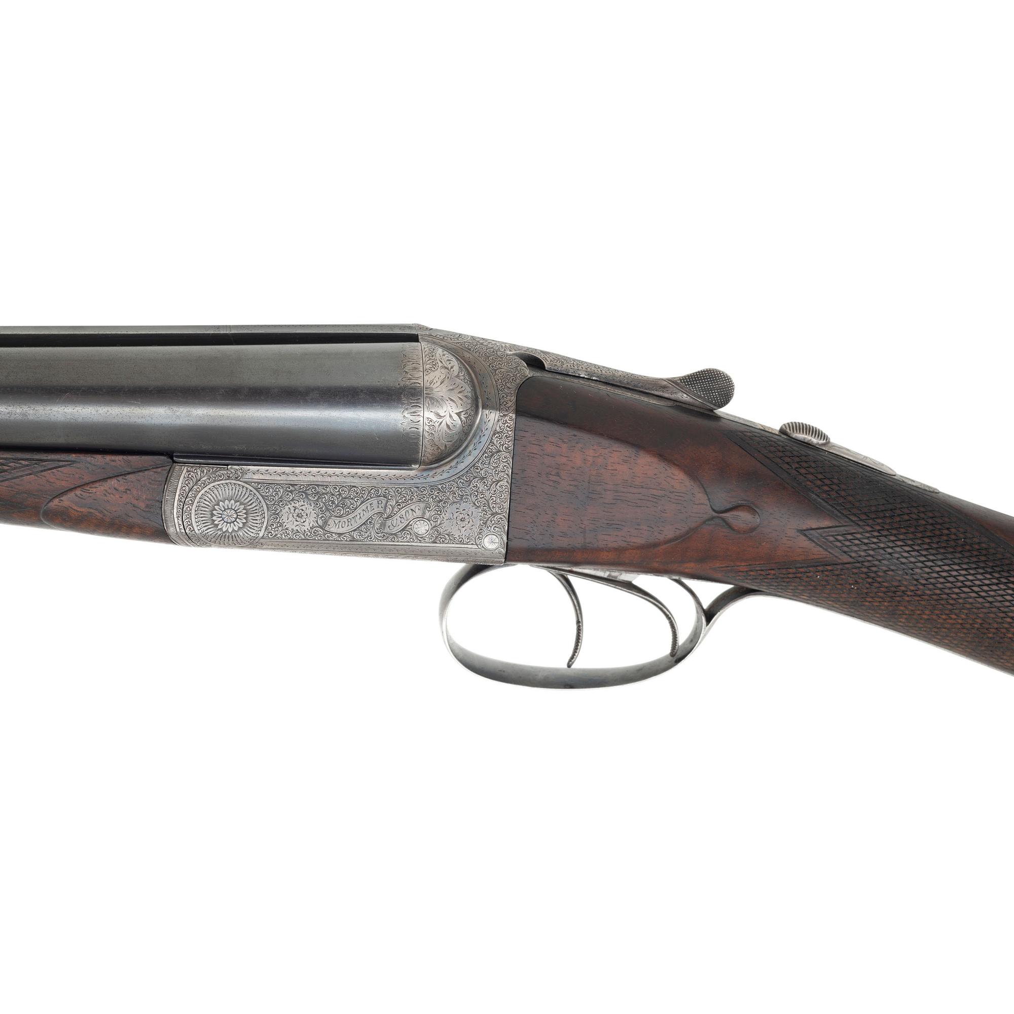 **Finely Engraved Mortimer & Son Side by Side 12 Bore Shotgun with Anson & Deeley Boxlock