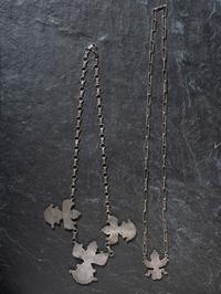 Zuni Silver and Mosaic Inlay Knifewing Necklaces