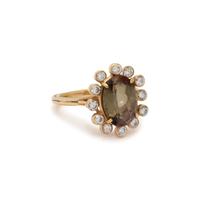 ANDALUSITE AND DIAMOND RING