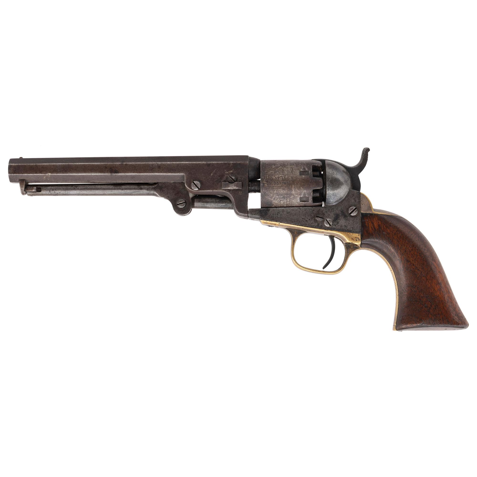 Inscribed Colt Model 1849 Pocket Revolver of Capt. James C. Strong of 21st NY - Wounded at Williamsburg - with some of his letters, published works, and CDV