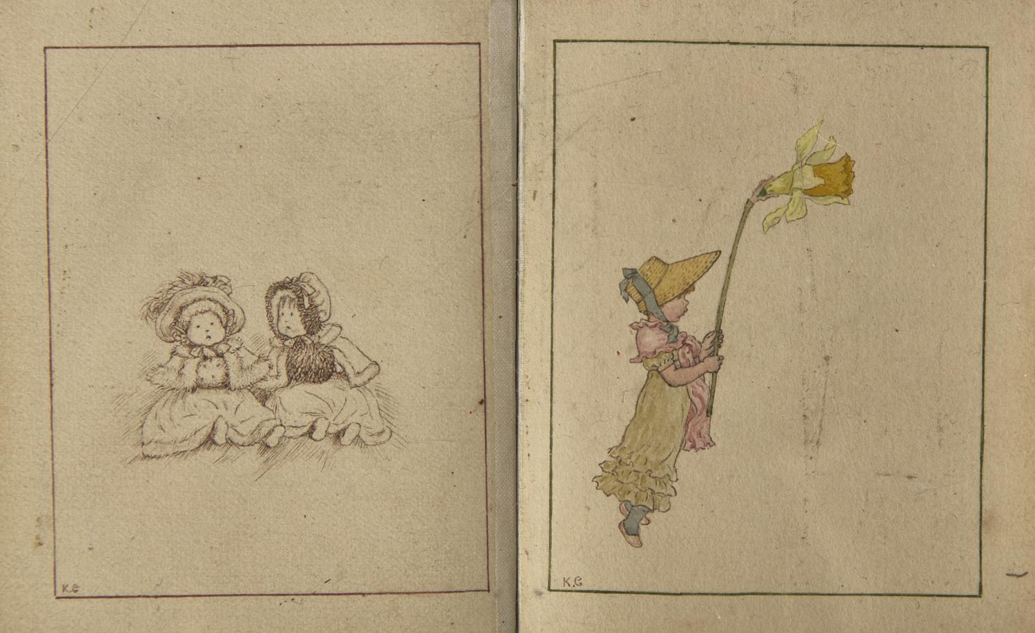 Greenaway, Kate, and Frederick Locker-Lampson. Illuminated Manuscript of "Cradle Verses"