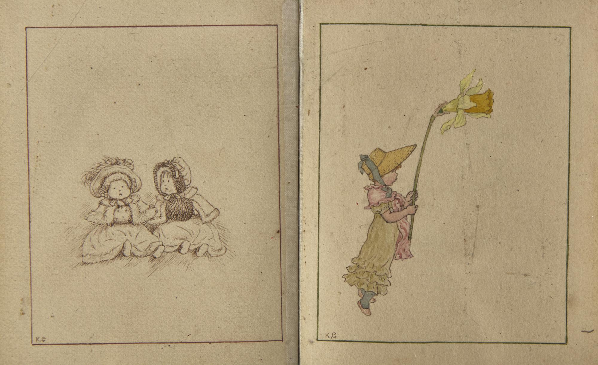 Greenaway, Kate, and Frederick Locker-Lampson. Illuminated Manuscript of "Cradle Verses"