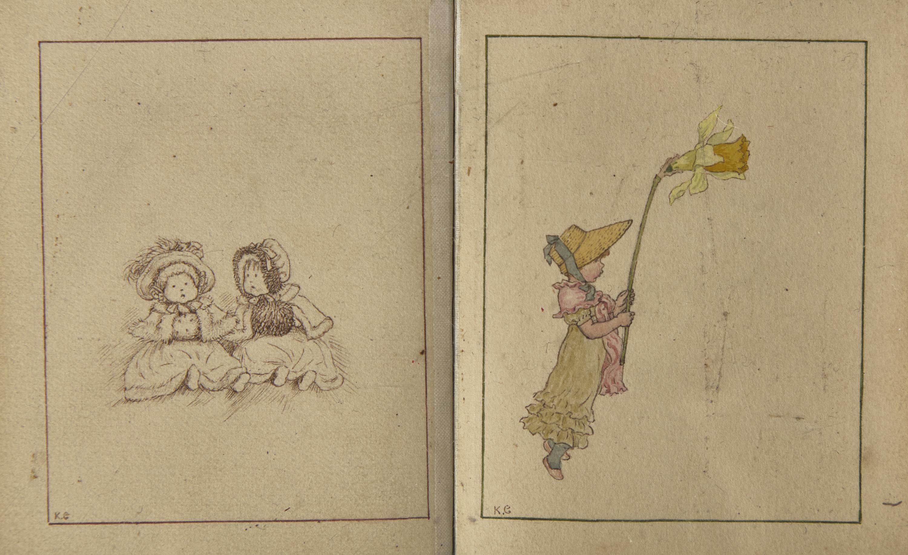 Greenaway, Kate, and Frederick Locker-Lampson. Illuminated Manuscript of "Cradle Verses"