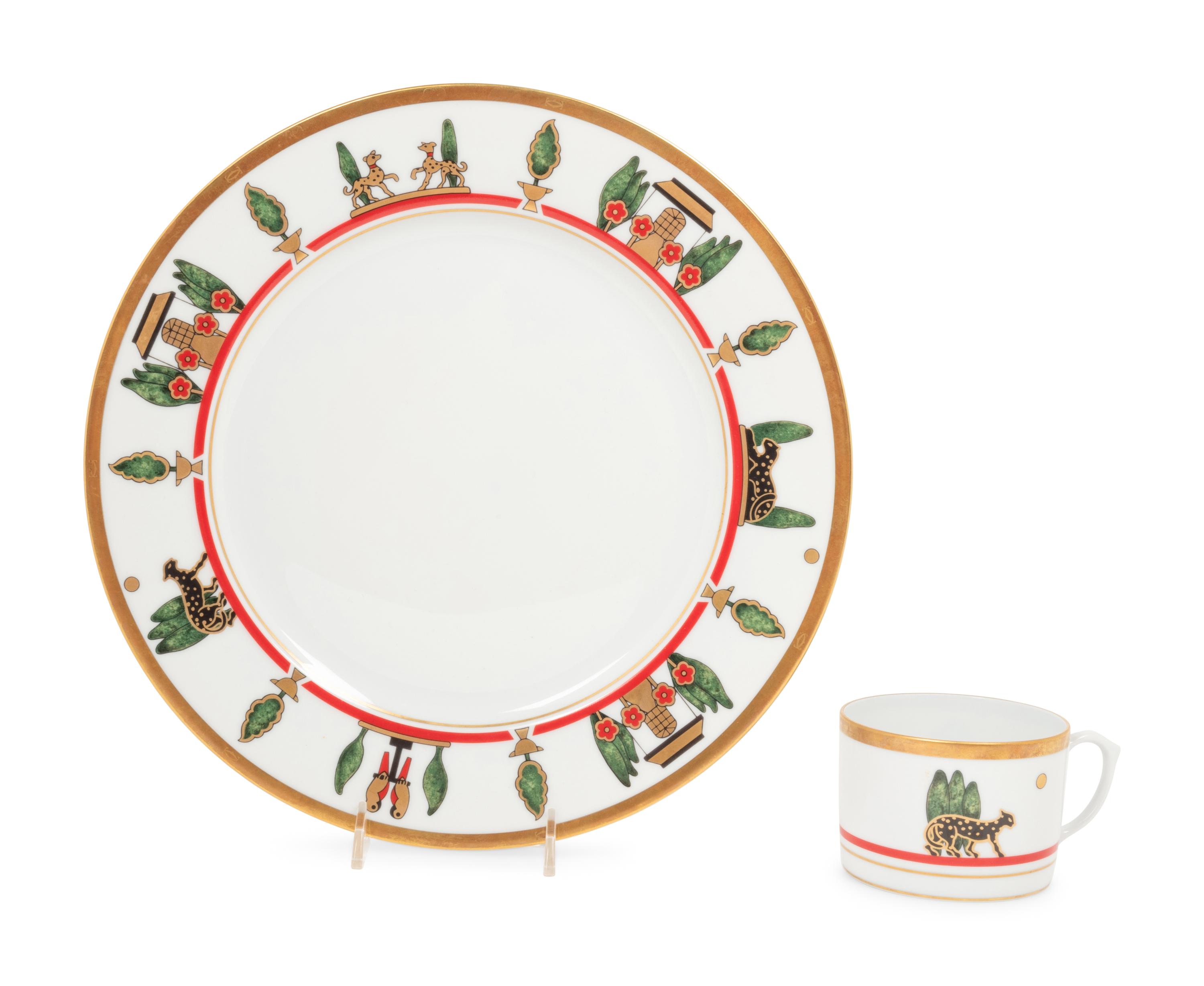 A Cartier La Maison de Louis Porcelain Dinner Service for Twelve
