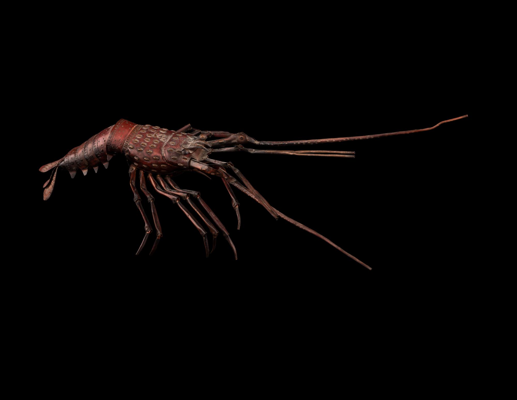 A Japanese Copper Articulated Model of a Crayfish