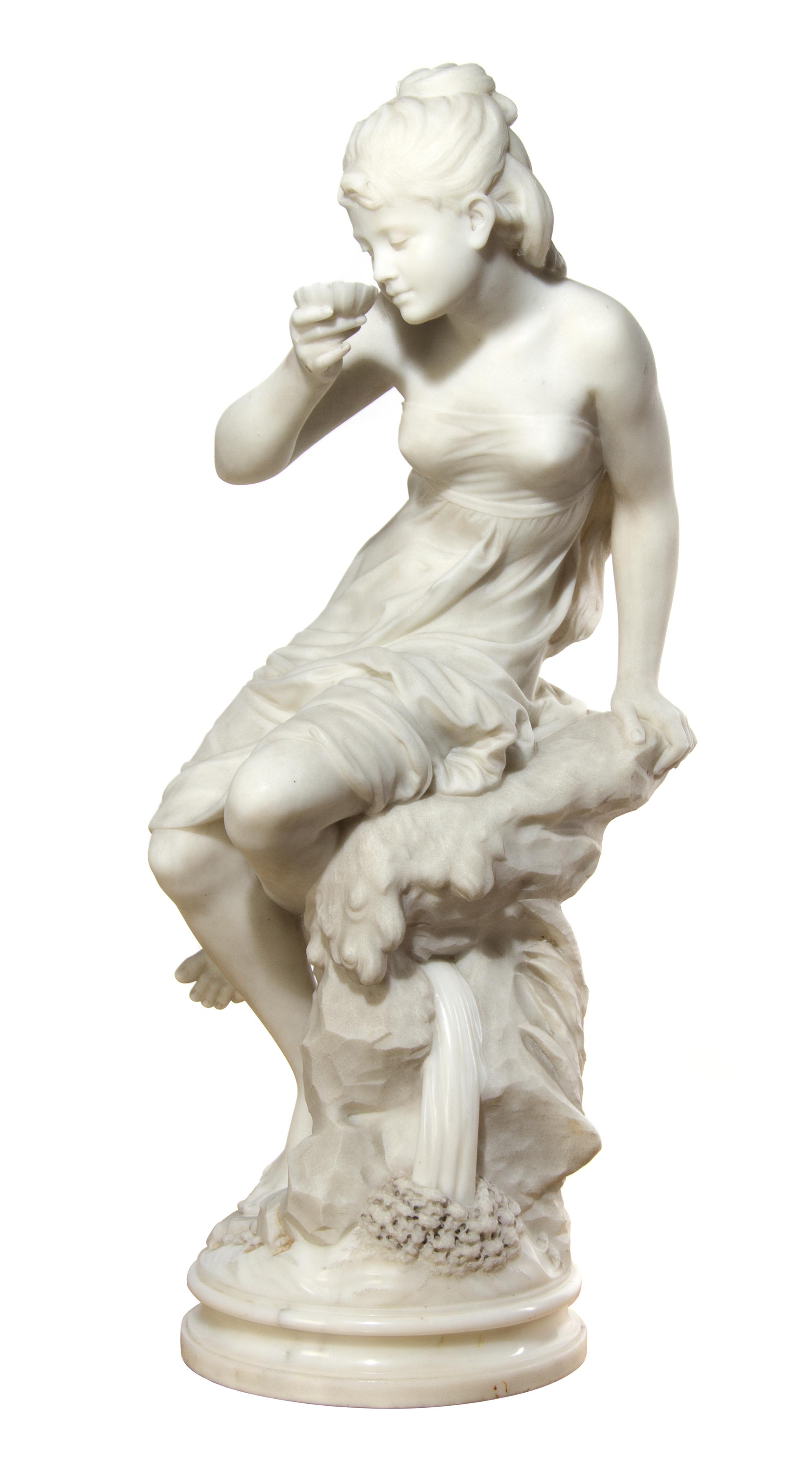 Orazio Andreoni, (Italian, 19th Century), Nymph Drinking from a Shell