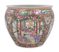 A Rose Medallion Porcelain Jardinière