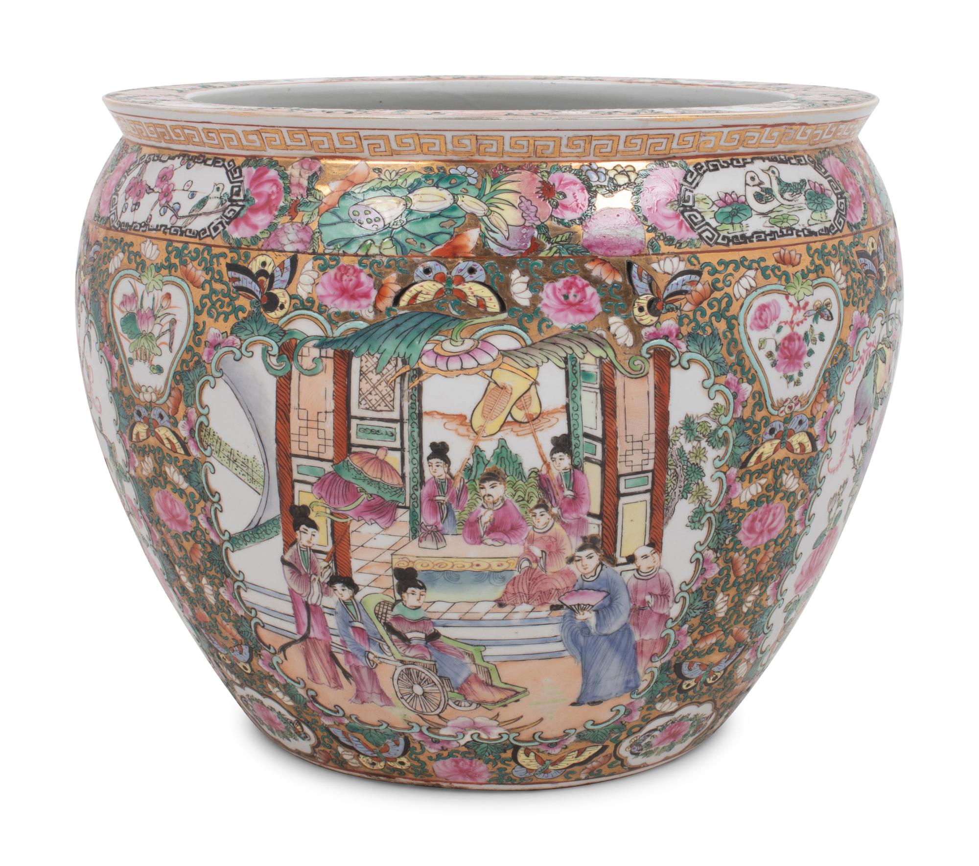 A Rose Medallion Porcelain Jardinière