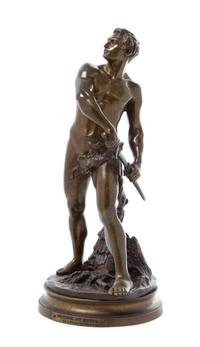 A French Bronze Figure Height 14 1/2 inches. — AFTER ADRIEN ETIENNE GAUDEZ (1845-1902)