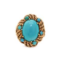 YELLOW GOLD AND TURQUOISE RING