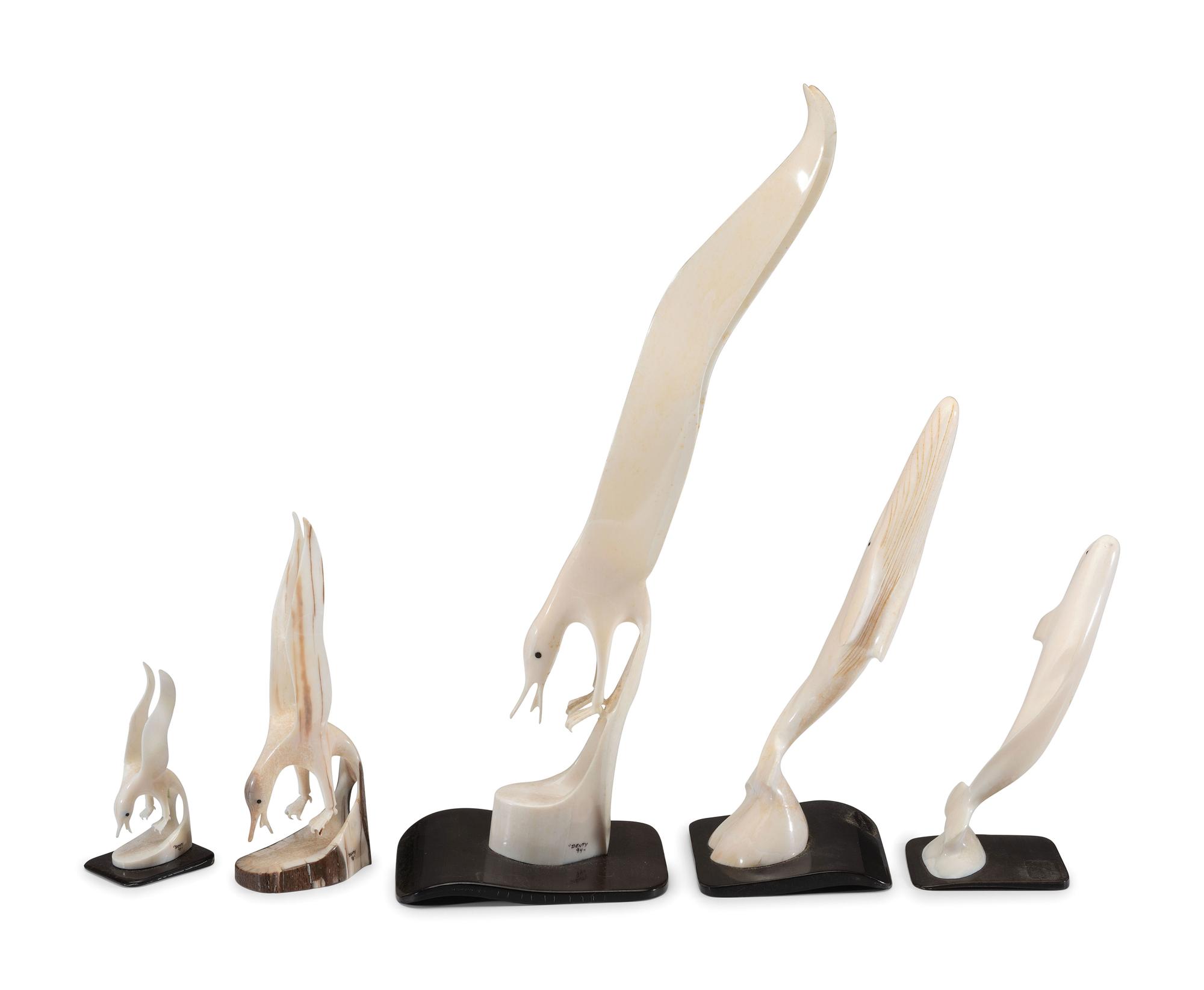 Carved Walrus Ivory Sculptures