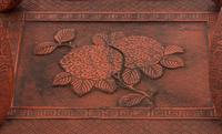 A Chinese Red Lacquered Wood Side Stand
