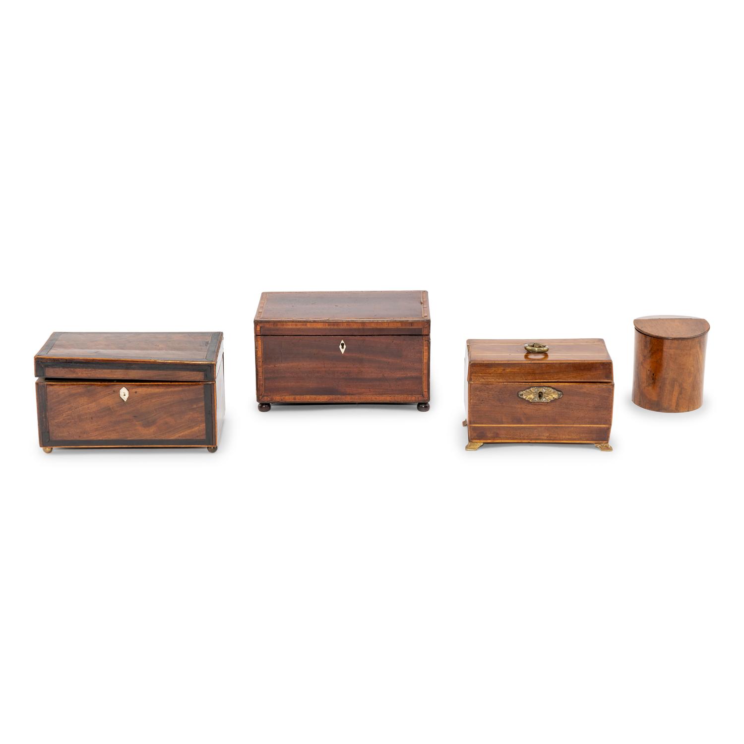 A Group of Four English Silver Tea Caddies