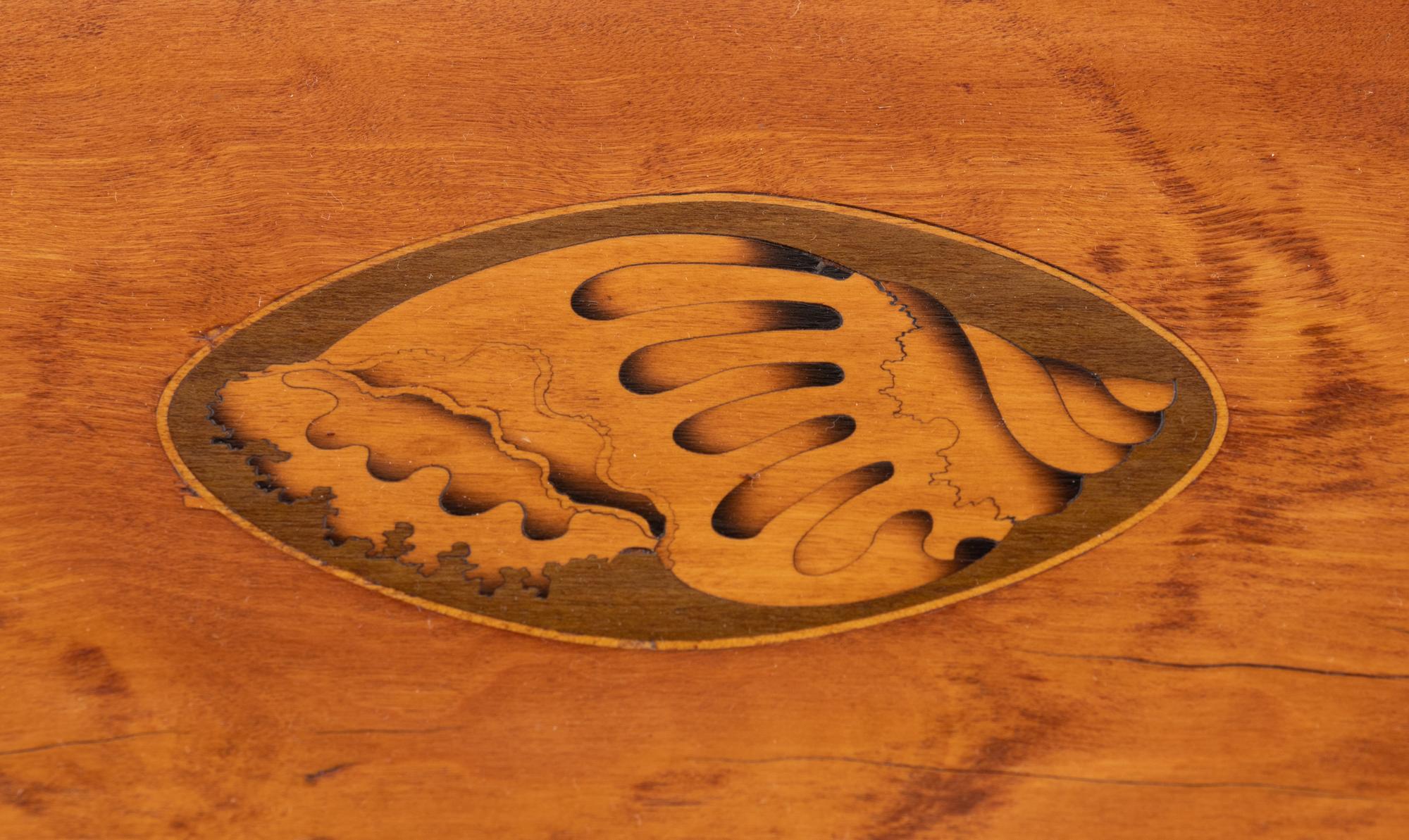 A Regency Satinwood and Marquetry Tea Caddy