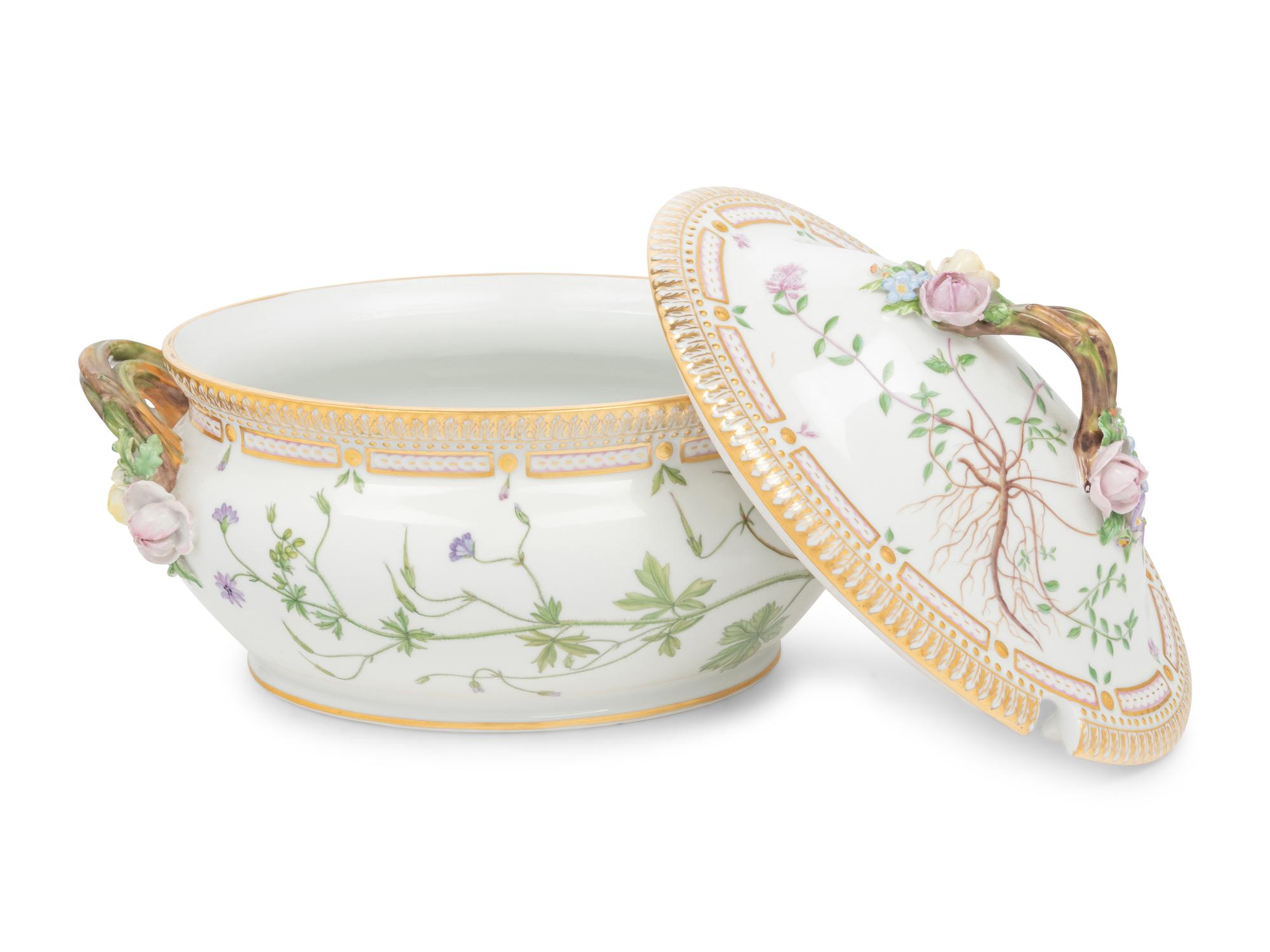 A Royal Copenhagen Flora Danica Porcelain Tureen