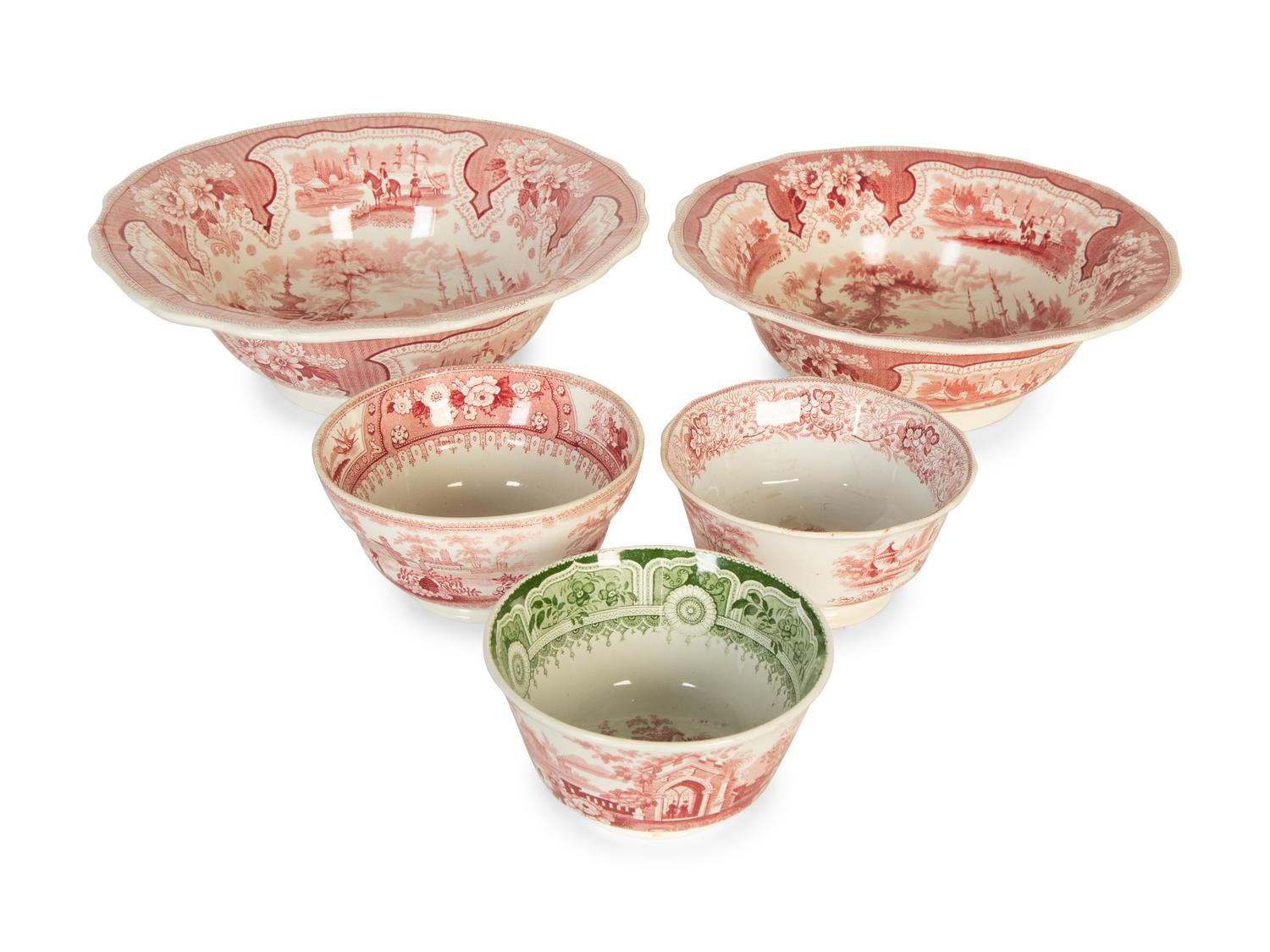 A Group of English Transferware Serving and Table Articles