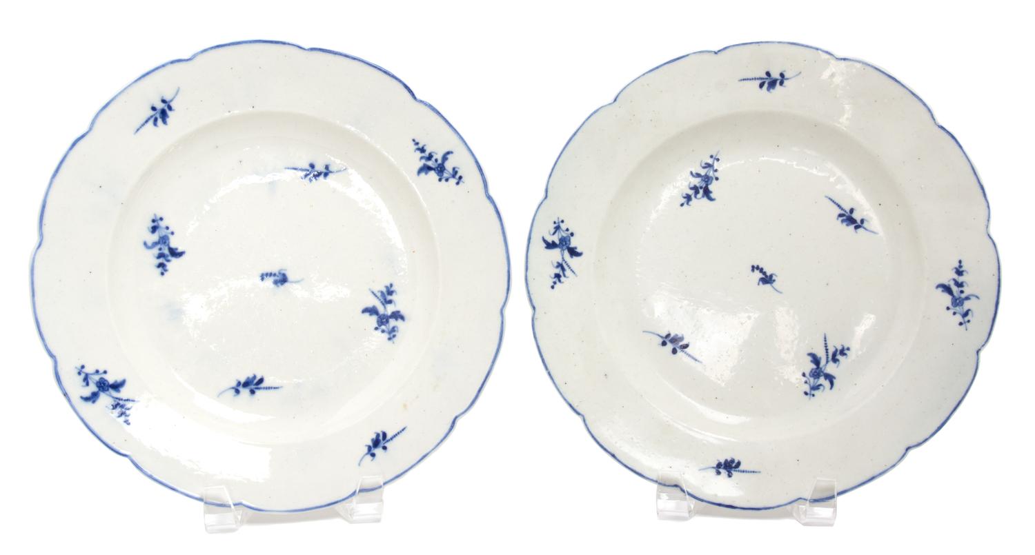 A Collection of Dutch Thin Glaze Porcelain Plates Diameter 9 3/4 inches.