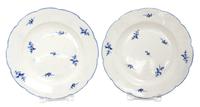 A Collection of Dutch Thin Glaze Porcelain Plates Diameter 9 3/4 inches.