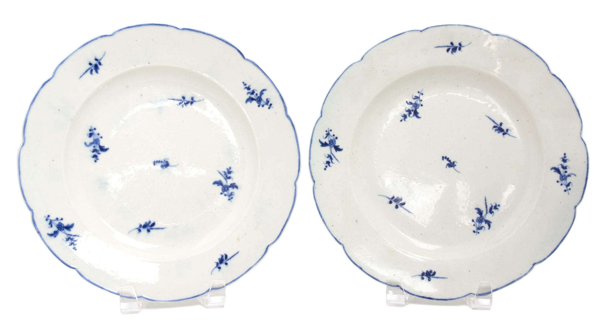 A Collection of Dutch Thin Glaze Porcelain Plates Diameter 9 3/4 inches.