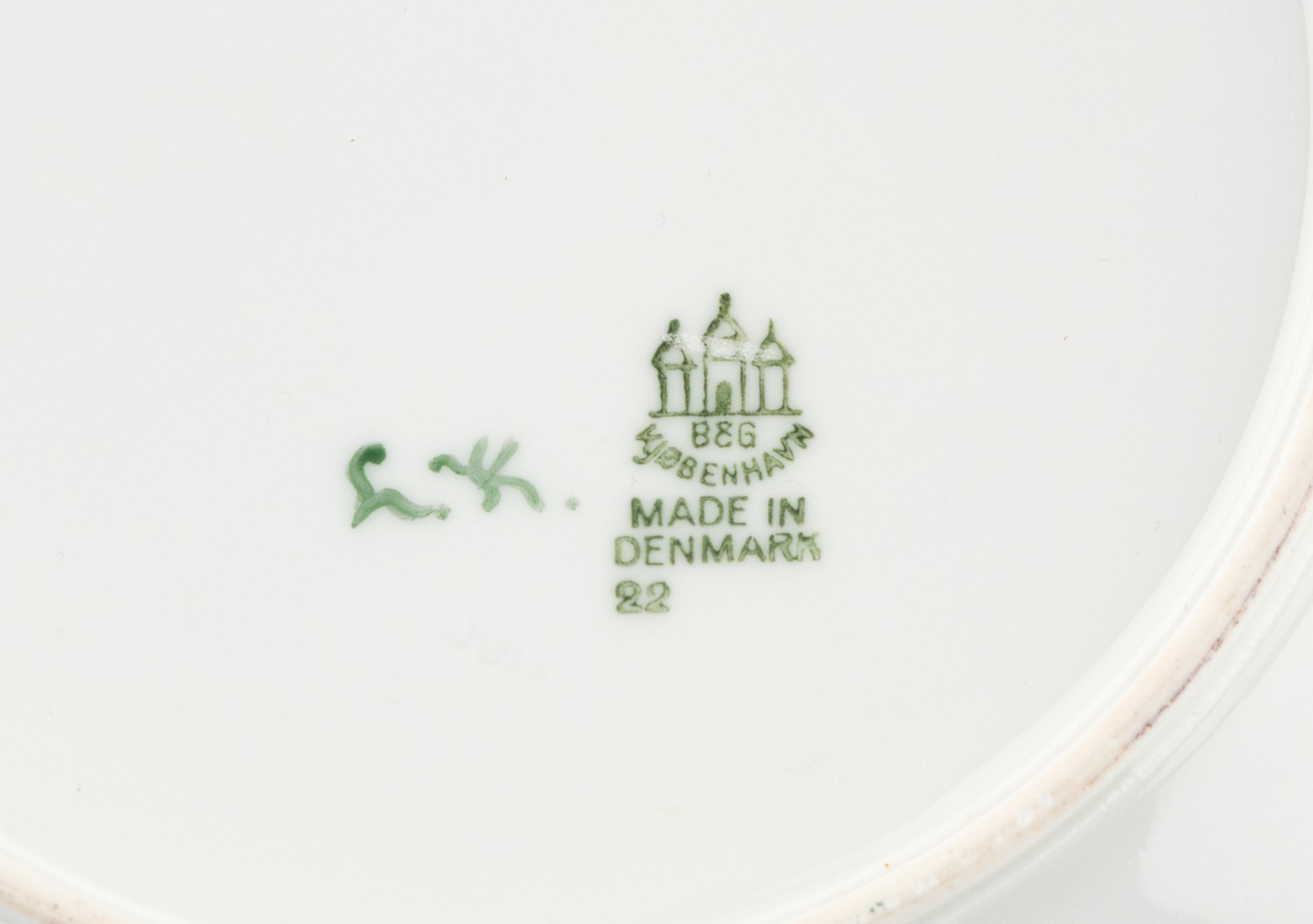 A Set of Six Bing and Grondahl Porcelain Soup Bowls