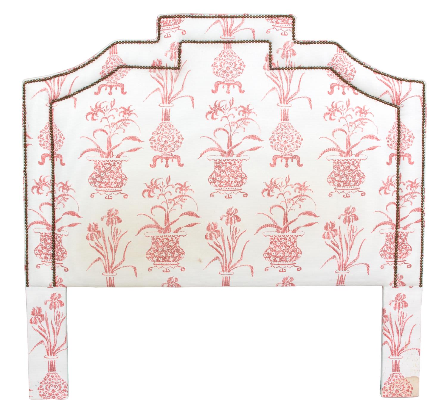 An Upholstered Double Size Headboard Height 61 x width 62 1/2 inches. — 20TH CENTURY