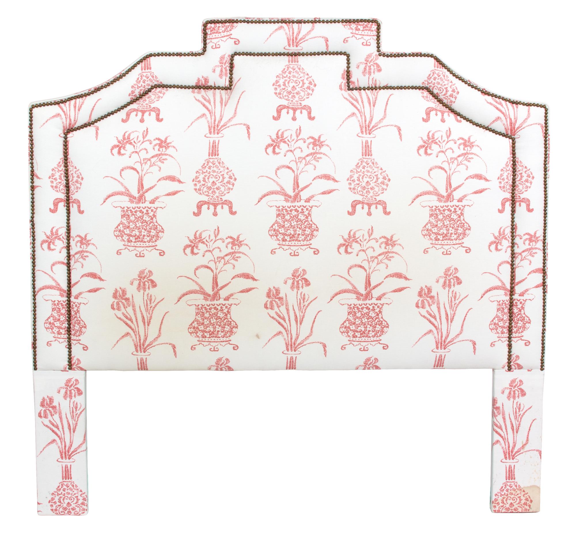 An Upholstered Double Size Headboard Height 61 x width 62 1/2 inches. — 20TH CENTURY
