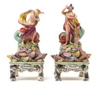 Two Staffordshire Figures Height of taller 10 1/8 inches. — MANNER OF OBADIAH SHERRATT, EARLY 19TH CENTURY