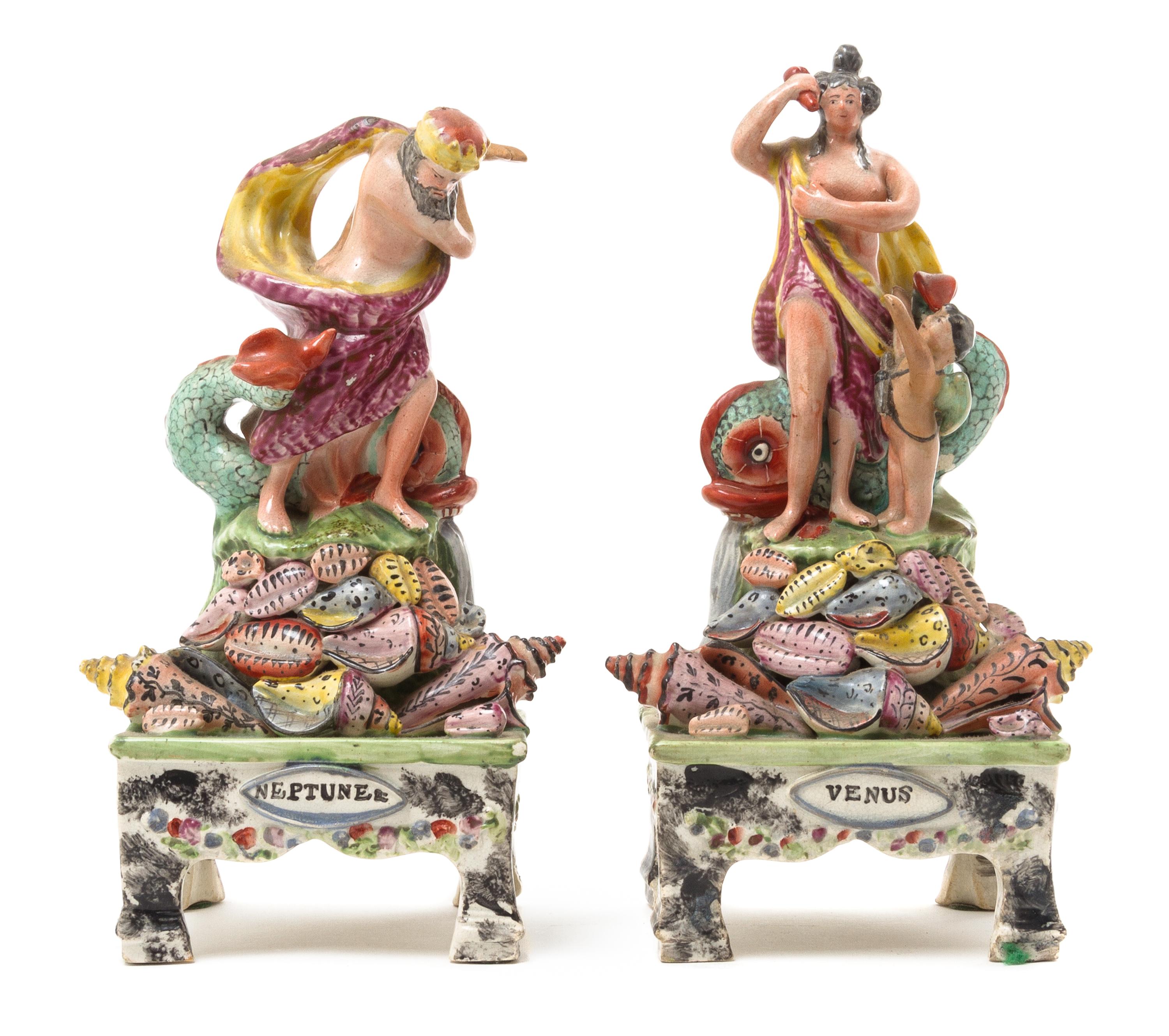 Two Staffordshire Figures Height of taller 10 1/8 inches. — MANNER OF OBADIAH SHERRATT, EARLY 19TH CENTURY