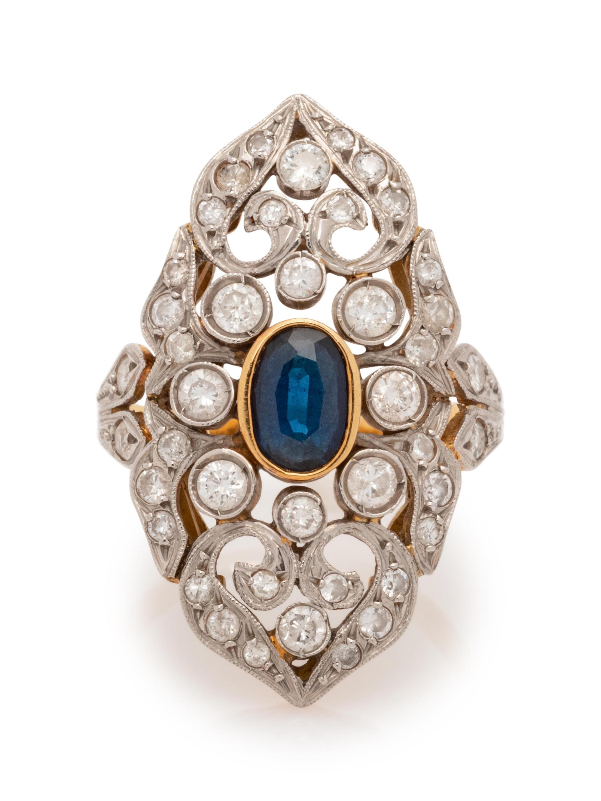 Sapphire and Diamond Ring