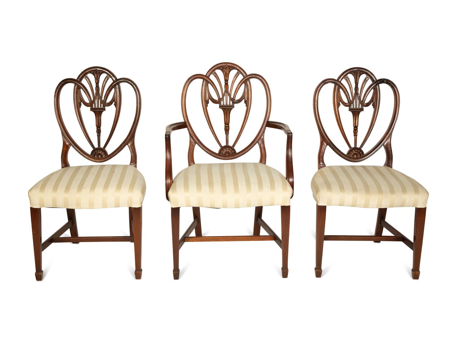 A Set of Six George III Style Mahogany Dining Chairs