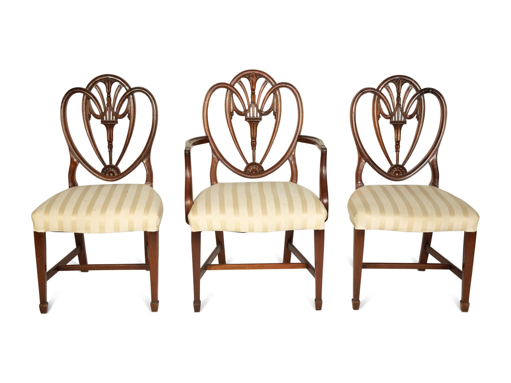 A Set of Six George III Style Mahogany Dining Chairs
