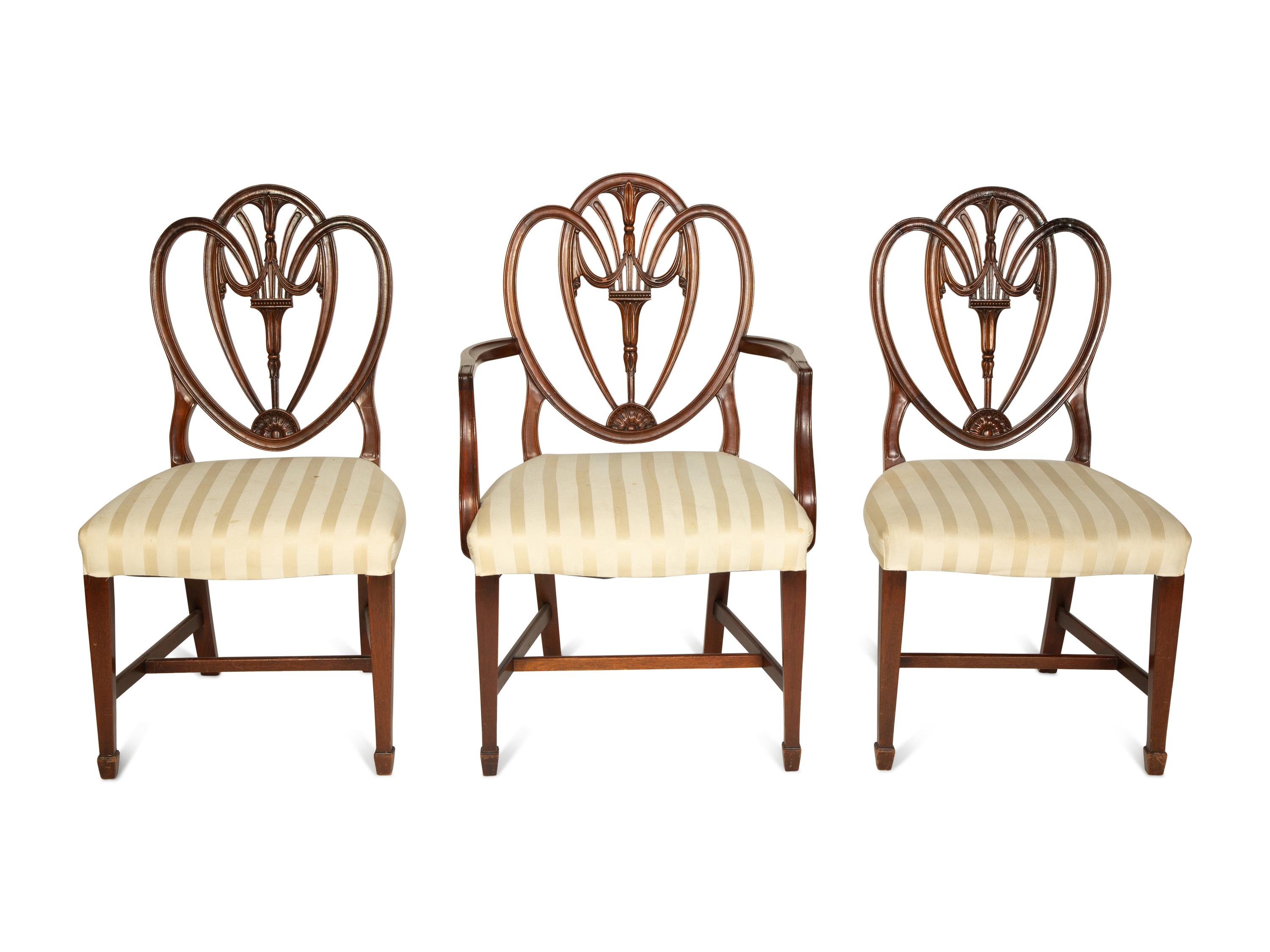 A Set of Six George III Style Mahogany Dining Chairs