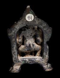 An Indian Bronze Ganesha Enthroned