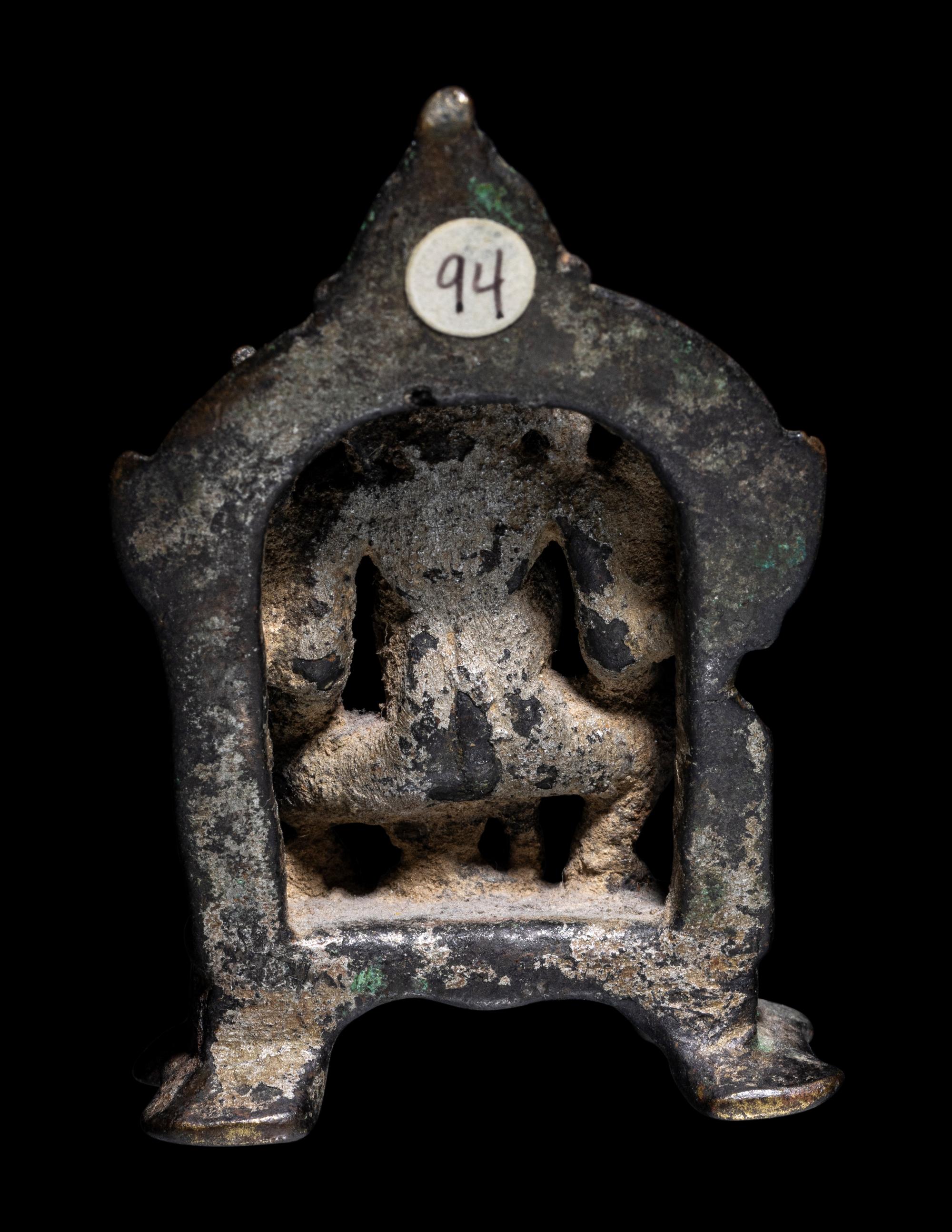 An Indian Bronze Ganesha Enthroned