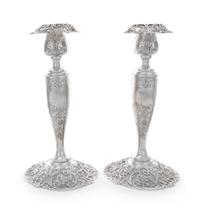 A Pair of American Silver Candlesticks