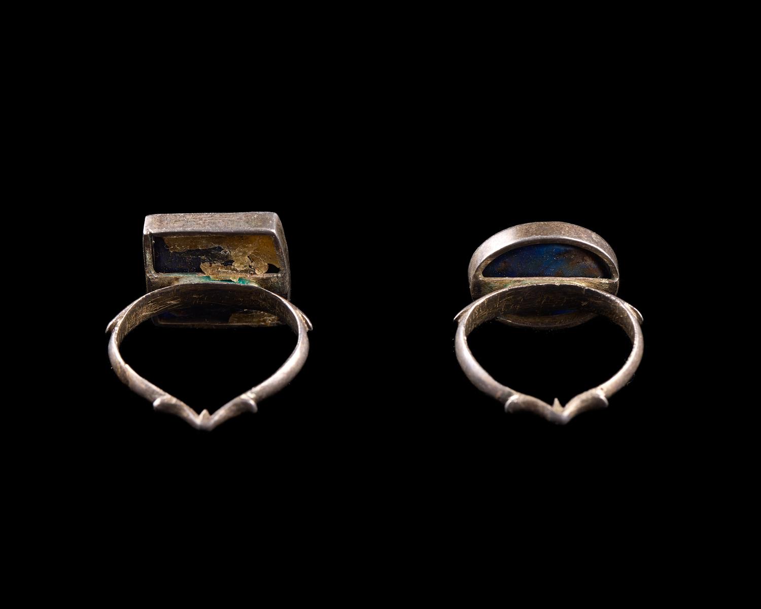 Two Western Asian Lapis Lazuli Ring Stones — Set in a silver ring