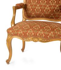 A Pair of Louis XV Style Painted Fauteuils