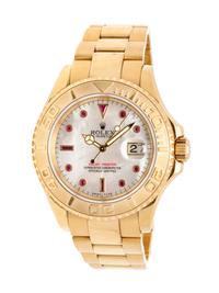 ROLEX, 18K YELLOW GOLD AND RUBY REF. 16628 'OYSTER PERPETUAL DATE YACHT-MASTER' WRISTWATCH, CIRCA 1997
