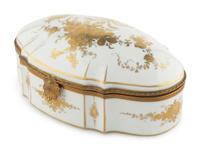 A Sèvres Gilt-Decorated White Porcelain Box