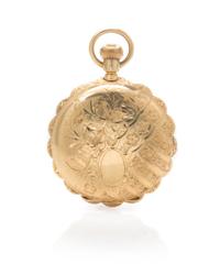 A 14 Karat Yellow Gold Hunter Case Pocket Watch, Waltham, Circa 1895, 34.20 dwts.