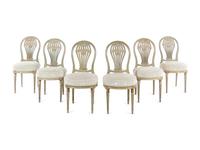 A Set of Six French Painted "Montgolfier" Dining Chairs
