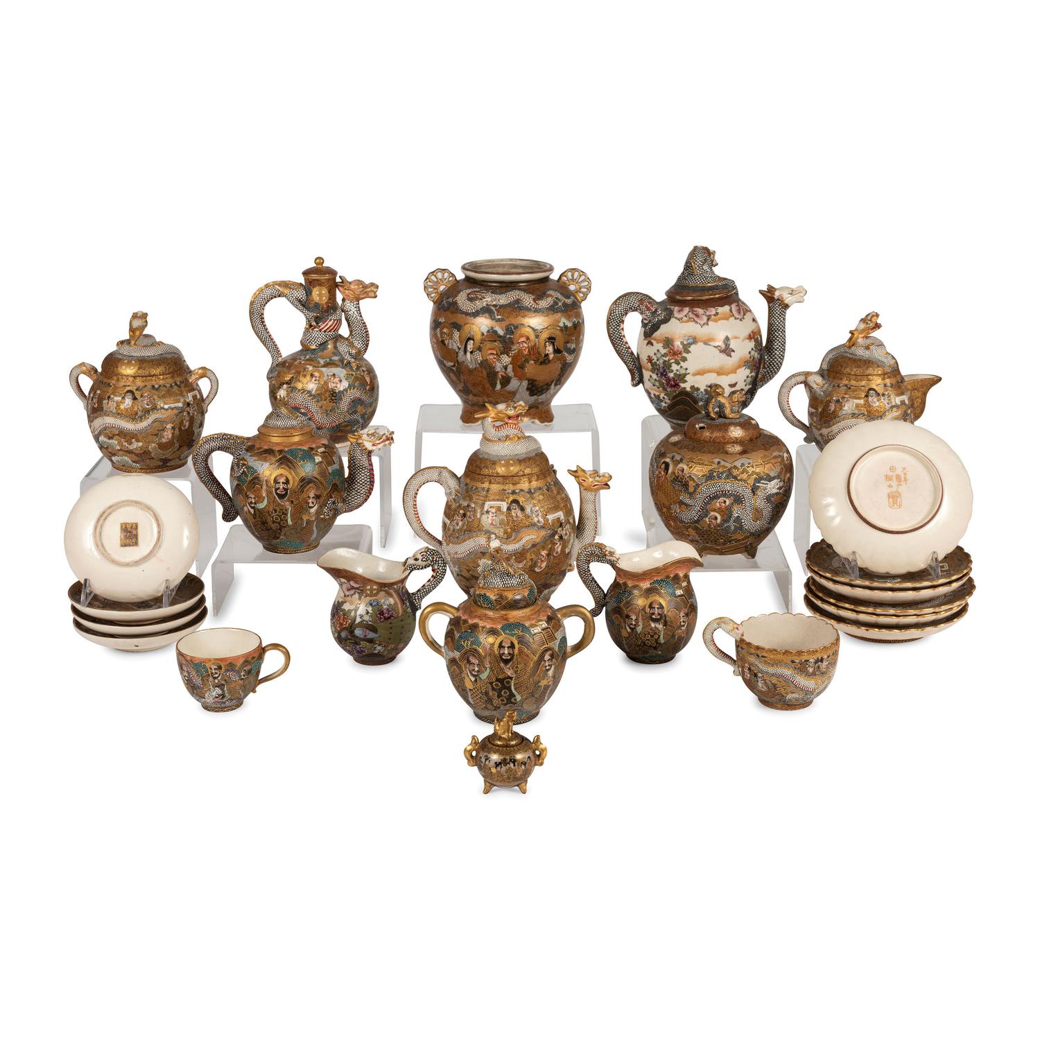 A Collection of Japanese Satsuma Glazed Articles