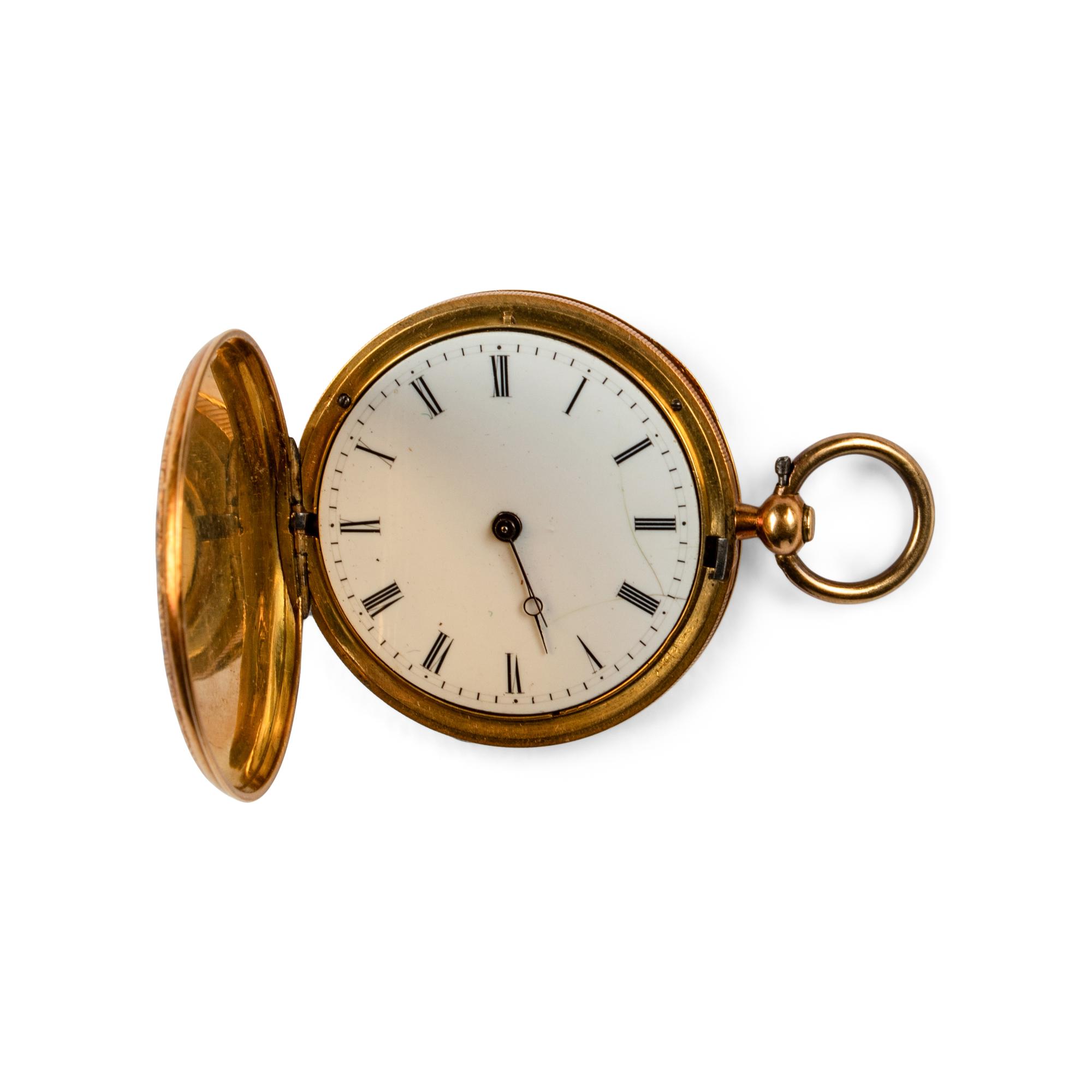 A Continental Gold and Enamel Locket Watch