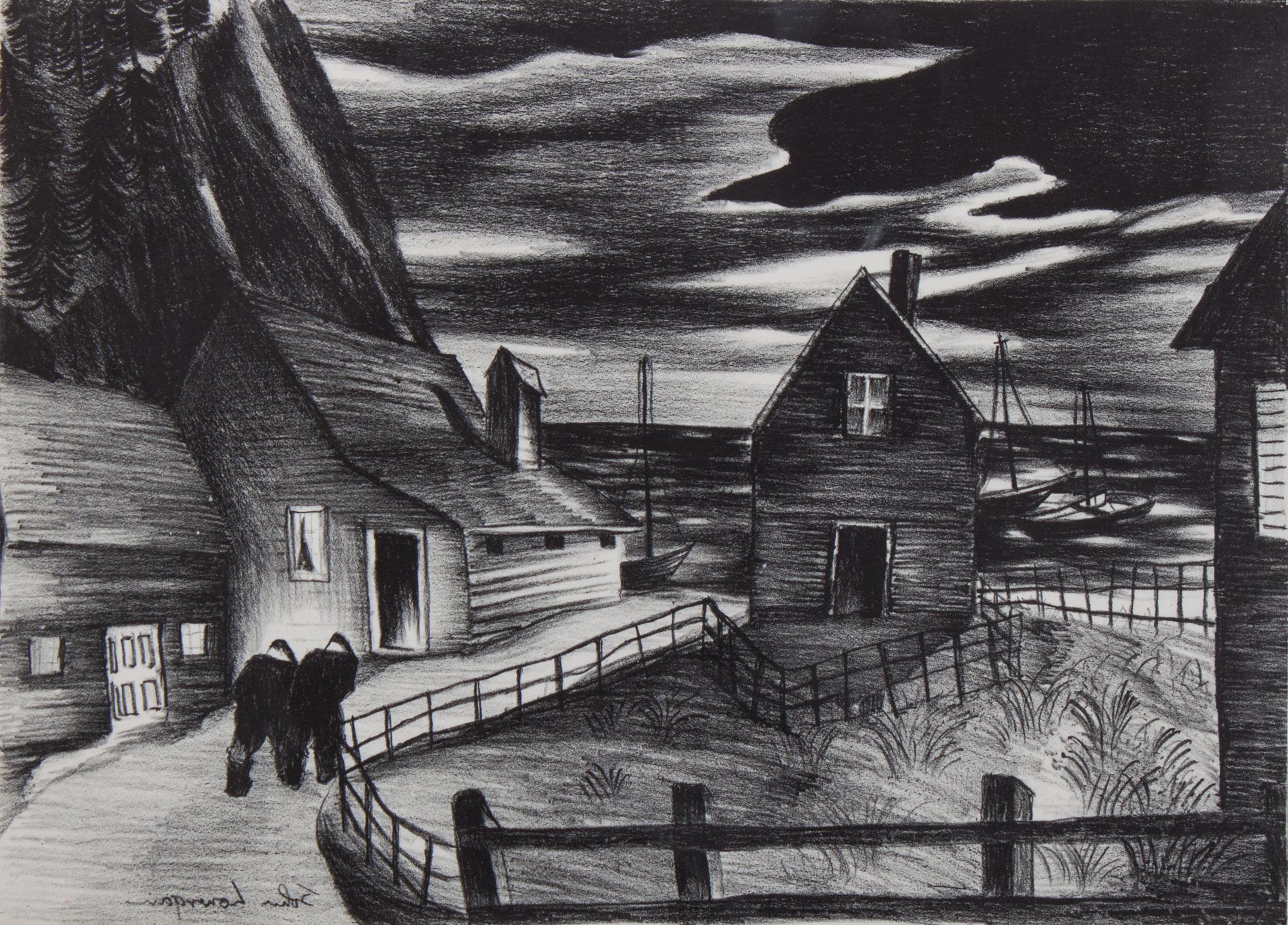 John Lonergan, (American, 1897-1969), At the Dock