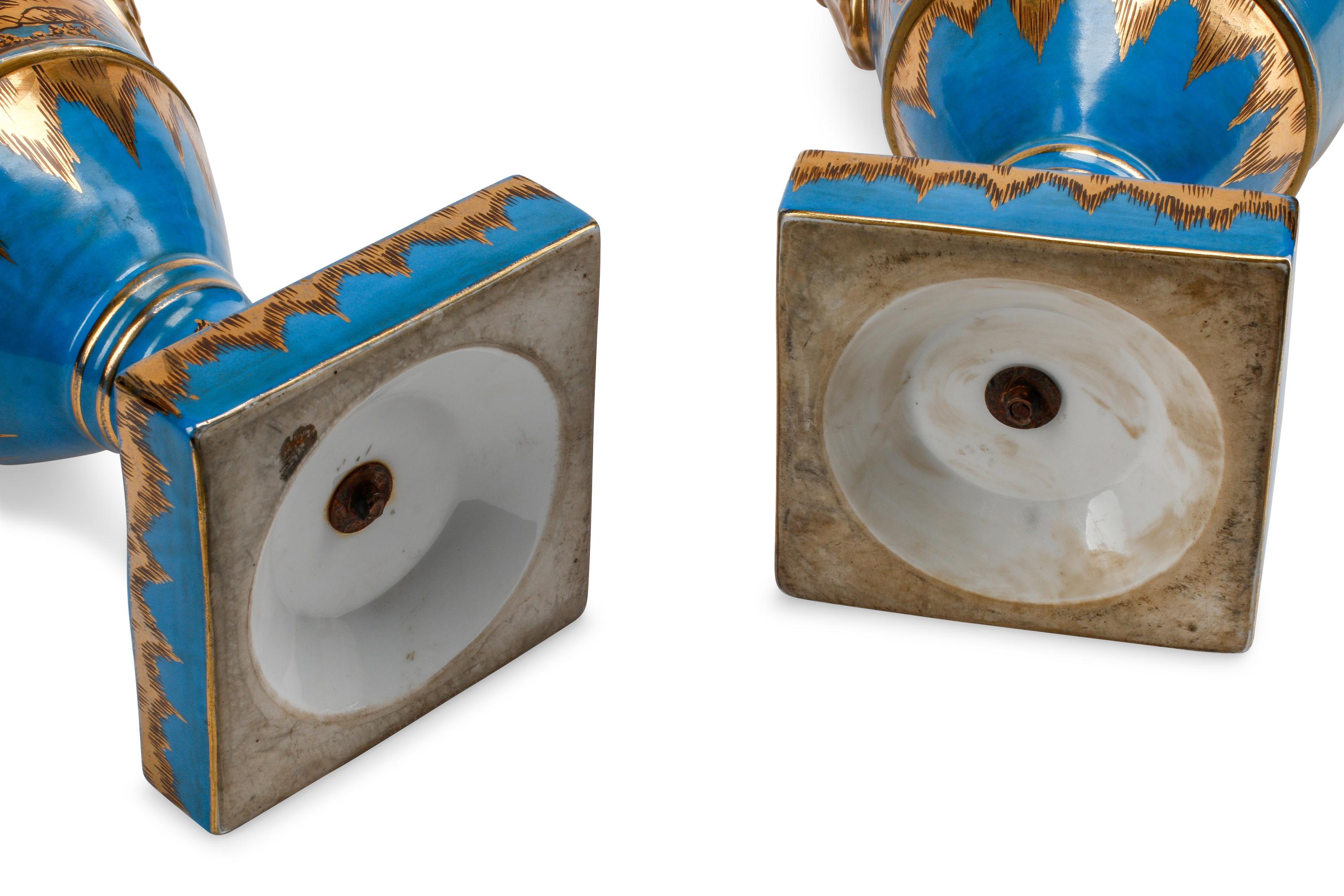 A Pair of Continental Porcelain Chinoiserie Vases