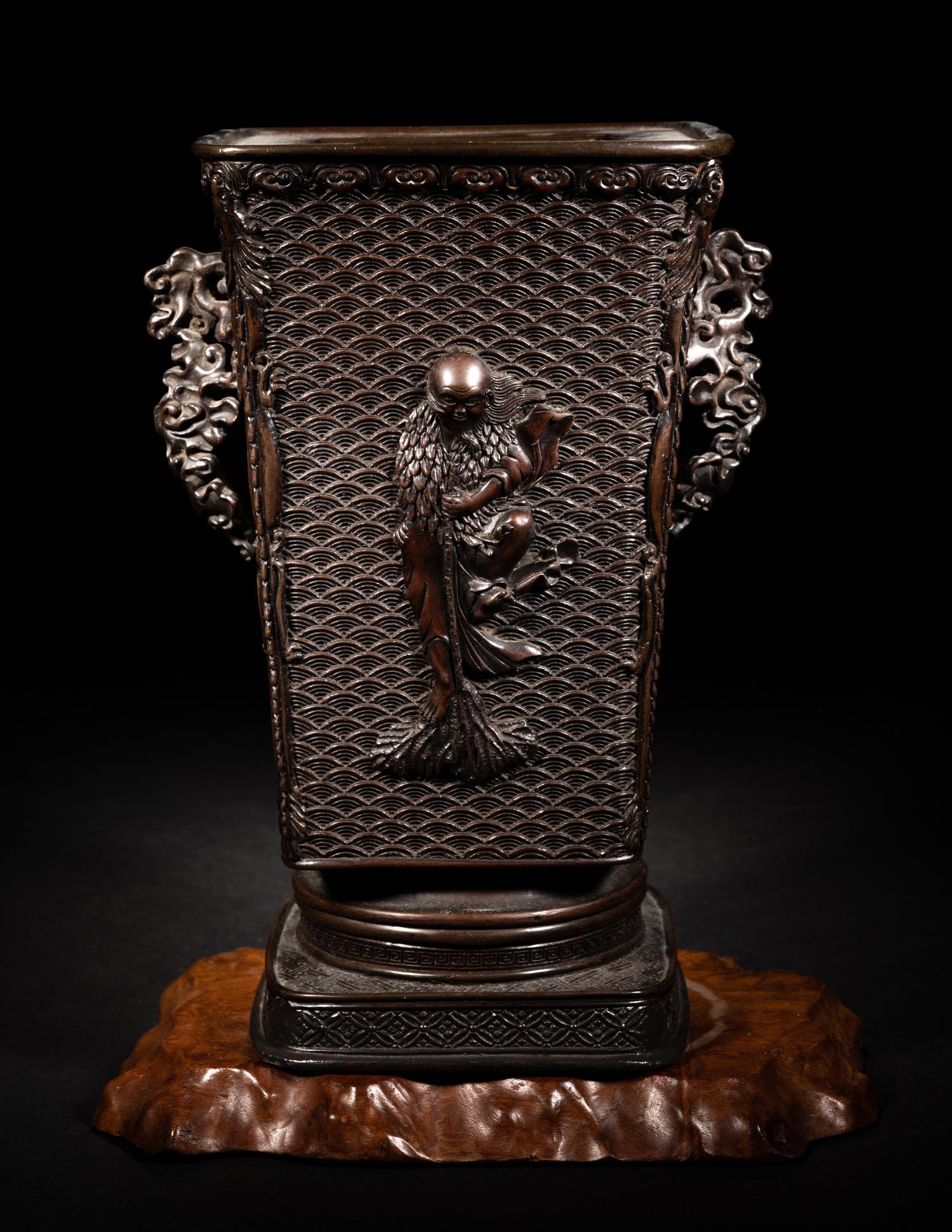 A Japanese Bronze Flower Vase
