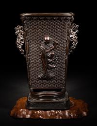 A Japanese Bronze Flower Vase