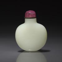 A Chinese Creamy-White Jade Snuff Bottle, Qing Dynasty, Circa 1736-1795 — 1736-1795年 白玉素面鼻煙壺