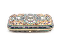A Russian Silver-Gilt and Enameled Cigarette Case