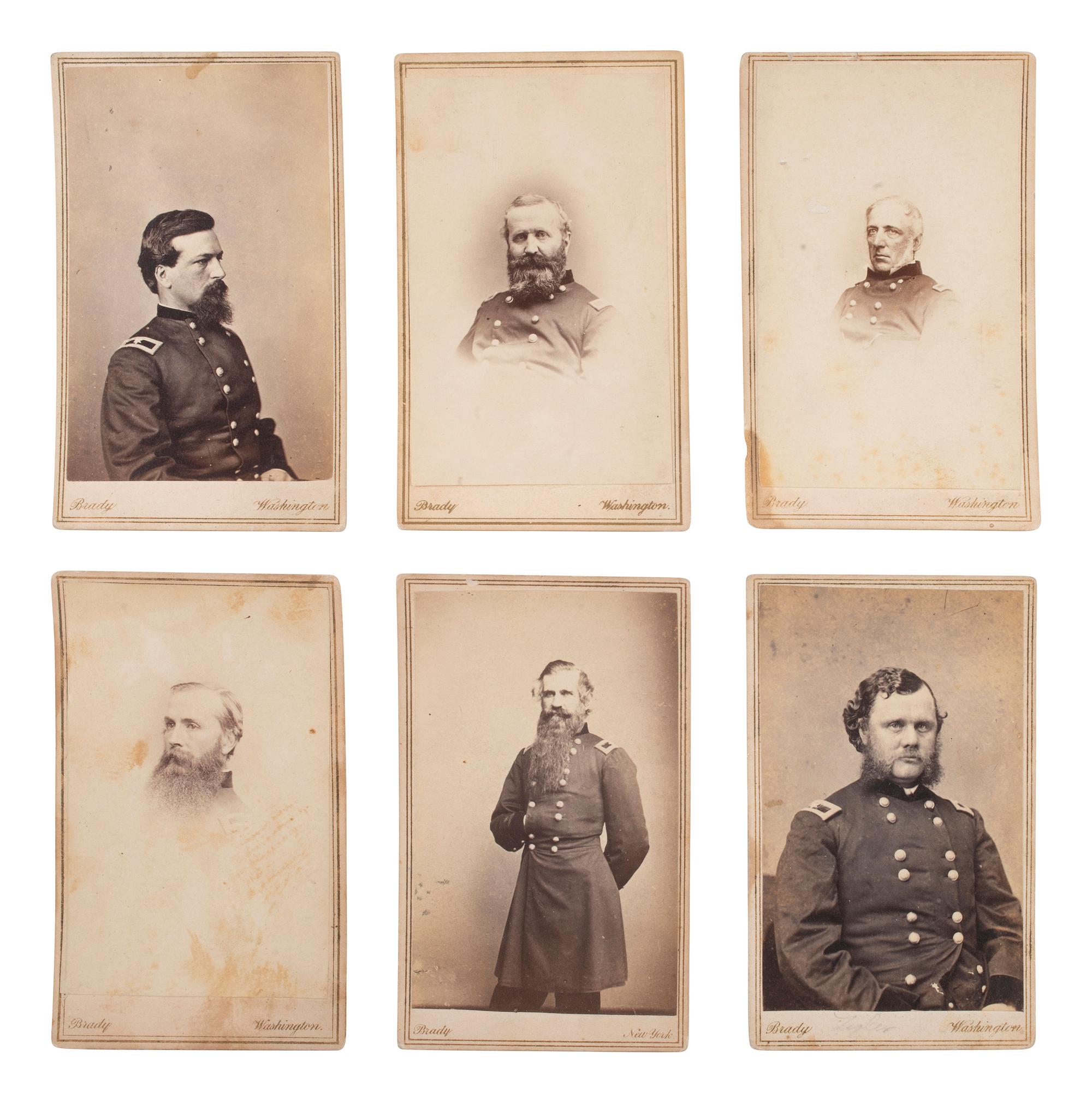 [CIVIL WAR - GETTYSBURG]. BRADY, Mathew (1822-1896), photographer. A group of 11 CDVs of Union generals who served with distinction at Gettysburg, incl. Alexander WEBB, MOH.